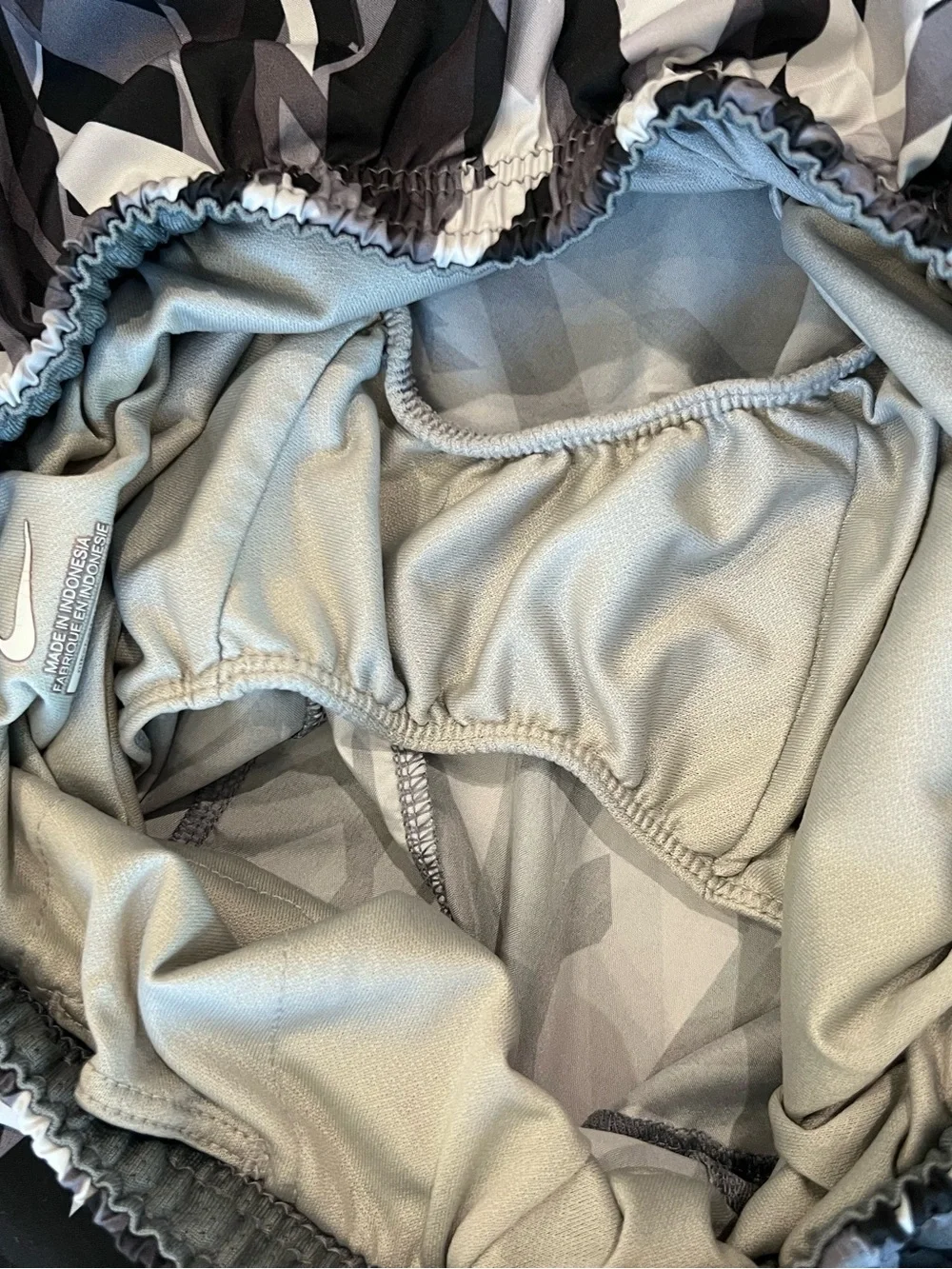 Nike girls Black, Gray & White Geometric Athletic Shorts